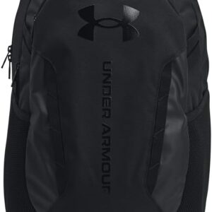 Under Armour Unisex-Adult Hustle 6.0 Backpack, (003) Black/Black/Black, One Size Fits Most
