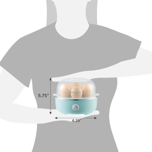 Elite Gourmet EGC115M Easy Egg Cooker Electric 7-Egg Capacity, Soft, Medium, Hard-Boiled Egg Cooker with Auto Shut-Off, Measuring Cup Included, BPA Free, Retro Mint - Image 2