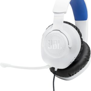 JBL Quantum 100P - Wired Over-Ear Gaming Headset with a Detachable mic, QuantumSOUND Signature, Memory Foam Comfort, Compatible with Windows Sonic Surround Sound (White)