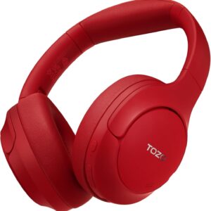 TOZO HT2 Hybrid Active Noise Cancelling Headphones, Wireless Over Ear Bluetooth Headset, 60H Playtime, Hi-Res Audio Custom EQ via App Deep Bass Comfort Fit Ear Cups, for Home Office Travel Black