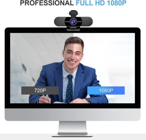 EMEET 1080P Webcam with Microphone, C960 Web Camera, 2 Mics Streaming Webcam, 90°FOV Computer Camera, Plug and Play USB Web Cam for Online Calling/Conferencing, Zoom/Skype/Facetime/YouTube, Laptop/PC - Image 2