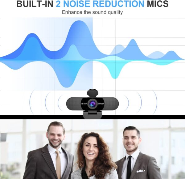 EMEET 1080P Webcam with Microphone, C960 Web Camera, 2 Mics Streaming Webcam, 90°FOV Computer Camera, Plug and Play USB Web Cam for Online Calling/Conferencing, Zoom/Skype/Facetime/YouTube, Laptop/PC - Image 3