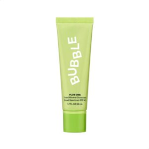 Bubble Skincare Daily Mineral Sunscreen Broad Spectrum SPF 40 - Tinted Sunscreen for Face with Zinc Oxide & Omega 3 Fatty Acids - Hydrating & Blurring Formula Suitable for All Skin Types (50ml)