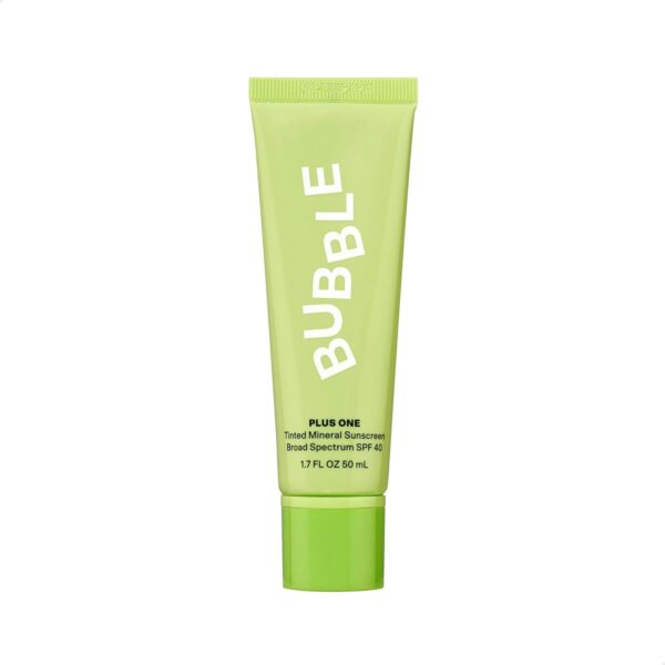 Bubble Skincare Daily Mineral Sunscreen Broad Spectrum SPF 40 - Tinted Sunscreen for Face with Zinc Oxide & Omega 3 Fatty Acids - Hydrating & Blurring Formula Suitable for All Skin Types (50ml)