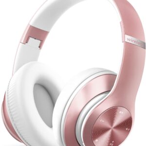 Bluetooth Headphones Over Ear, 60 Hours Playtime Foldable Headphones Wireless Bluetooth Hi-Fi Stereo Deep Bass with 6 EQ Modes, Adjustable Lightweight Headset with Microphone, FM, SD/TF for Adults