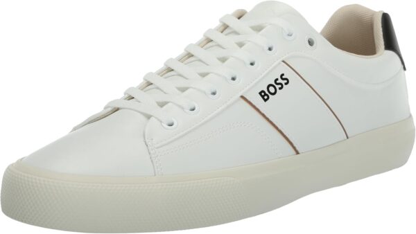 BOSS Men\'s Aiden Logo Block Leather Low Top Sneaker - Image 5