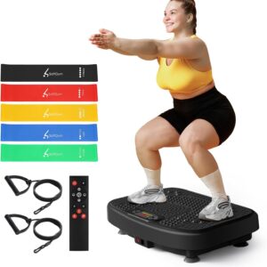 Vibration Plate Exercise Machine for Lymphatic Drainage Weight Loss,SoftGym Power Vibration Plate 300-400 Lbs Capacity Full Whole Body Workout Vibration Platform,Waver Vibration Plate for Home Fitness