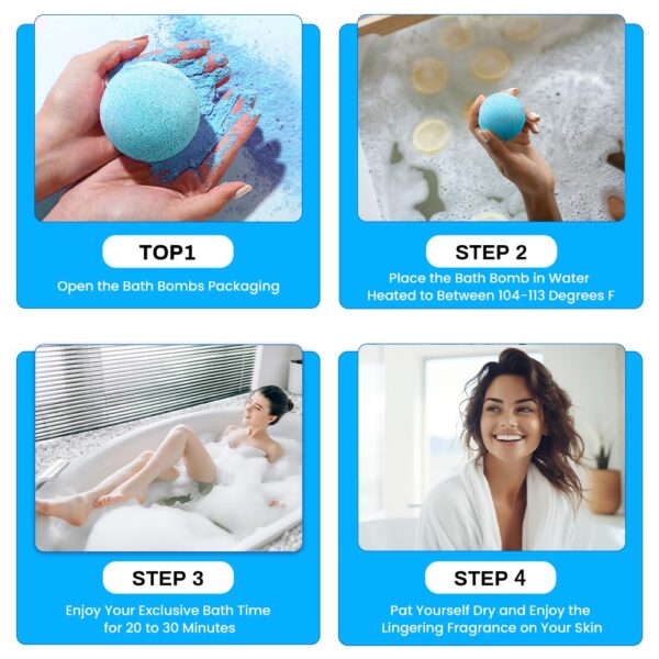 Bath Bombs for Women, BODY & EARTH 10 X 3.5 oz Ocean Bath Bomb Gift Sets Essential Oils Handmade Birthday Gift Idea for Family, Women, Men, Mother\'s Day Gifts for Women - Image 4