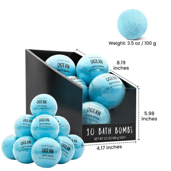 Bath Bombs for Women, BODY & EARTH 10 X 3.5 oz Ocean Bath Bomb Gift Sets Essential Oils Handmade Birthday Gift Idea for Family, Women, Men, Mother\'s Day Gifts for Women - Image 5