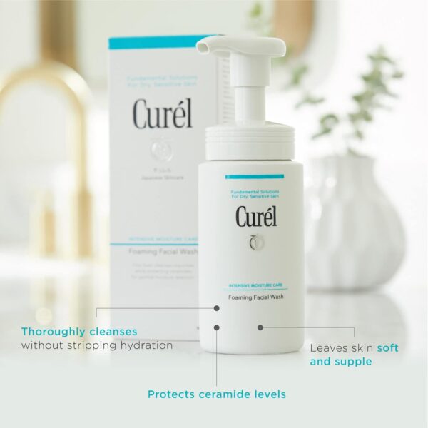 Curel Japanese Skin Care Foaming Daily Face Wash for Sensitive Skin, Hydrating Facial Cleanser for Dry Skin, pH-Balanced and Fragrance-Free, 5 Oz (Step 2 of 2-Step Skincare) - Image 4