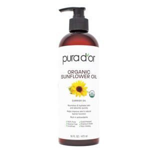100% PURE USDA Organic Premium Grade Sunflower Oil 16 Fl oz