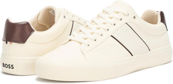 BOSS Men\'s Aiden Logo Block Leather Low Top Sneaker - Image 3