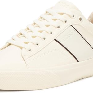 BOSS Men\'s Aiden Logo Block Leather Low Top Sneaker