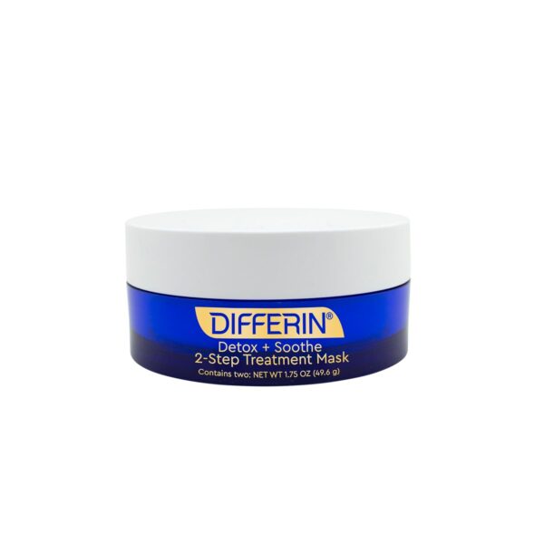 Differin Clay Face Mask, Detox and Soothe 2 Step Treatment Clay Mask by the makers of Differin Gel, Gentle Skin Care for Acne Prone Sensitive Skin, 1.75 oz