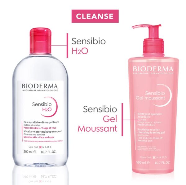 Bioderma - Sensibio - H2O Micellar Water - Makeup Remover Cleanser - Face Cleanser for Sensitive Skin - Image 2