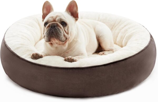 Love\'s cabin Round Donut Cat and Dog Cushion Bed, 30in Pet Bed for Medium or Large Dogs, Anti-Slip & Water-Resistant Bottom, Soft Durable Fabric Pet beds, Washable Calming Cat & Dog Bed Grey - Image 6