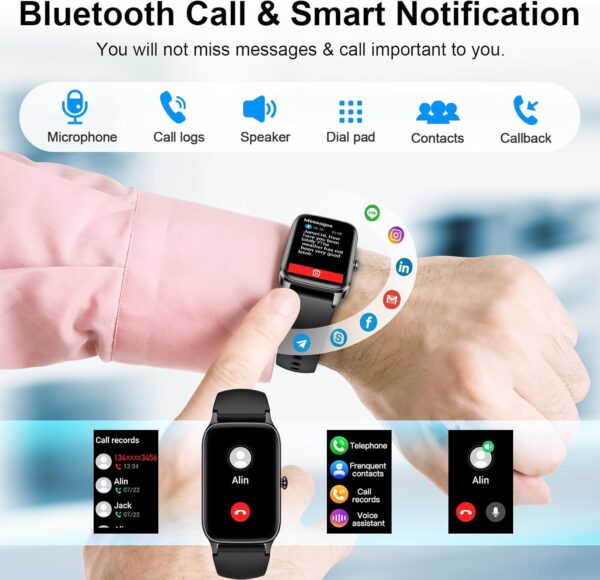 Smart Watch for Men Women(Answer/Make Call), 2025 Fitness Activity Tracker 1.57” Smartwatch with Heart Rate/Sleep Monitor/Pedometer/Calories/110+ Sports, IP68 Waterproof Fitness Watch for Android iOS - Image 4