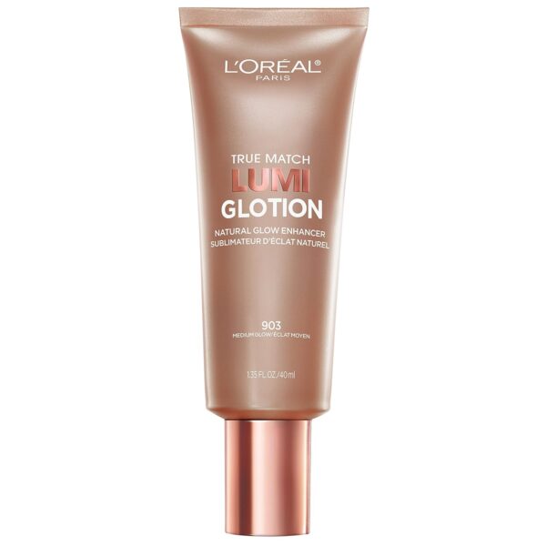 L\'Oreal Paris Makeup True Match Lumi Glotion, Natural Glow Enhancer, Illuminator Highlighter, Bronzing Drops For a Sun-Kissed Glow, 903 Medium