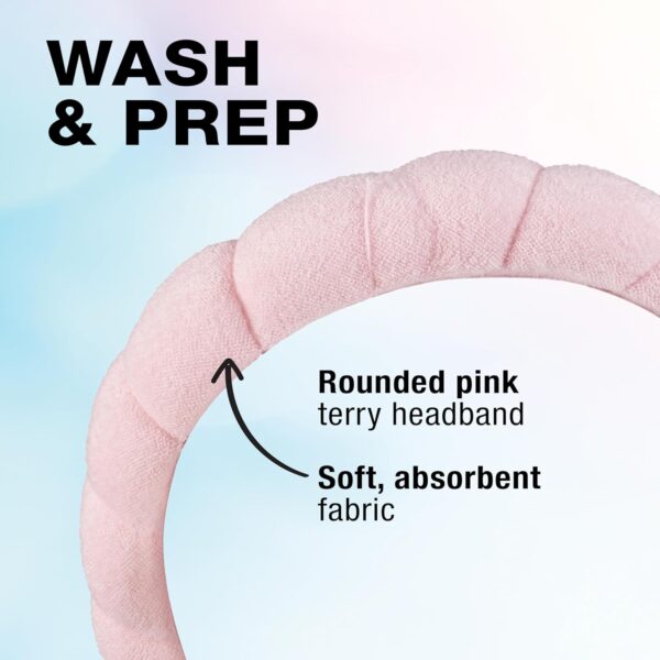 Conair Spa Makeup and Face Washing Headband - Bubble Design - Pink - Image 3