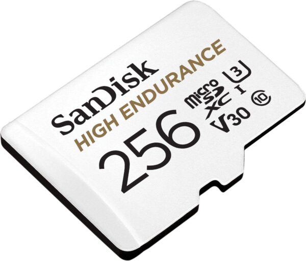 SanDisk 256GB High Endurance Video microSDXC Card with Adapter for Dash Cam and Home Monitoring systems - C10, U3, V30, 4K UHD, Micro SD Card - SDSQQNR-256G-GN6IA - Image 2