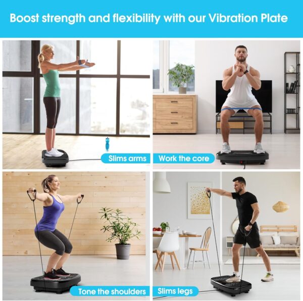 Vibration Plate Exercise Machine for Lymphatic Drainage Weight Loss,SoftGym Power Vibration Plate 300-400 Lbs Capacity Full Whole Body Workout Vibration Platform,Waver Vibration Plate for Home Fitness - Image 6