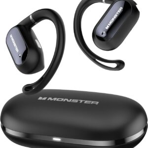 Monster Open Ear AC322, Bluetooth 5.4 Headset, 36H Battery Life, IPX5 Waterproof, Clear Communication, Ergonomic Design, Ear Angle Adjustable, Not Easy to Fall Off Wireless Bluetooth Headset.