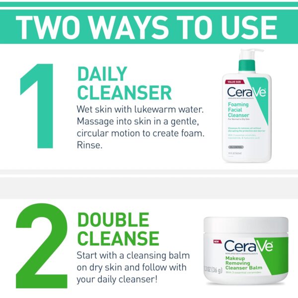 CeraVe Foaming Facial Cleanser, Daily Face Wash for Oily Skin, Hyaluronic Acid + Ceramides + Niacinamide, Fragrance Free & Paraben Free, Non-Drying Oil Control Face Wash, 19 Fluid Ounce - Image 3