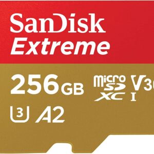SanDisk 256GB Extreme microSDXC UHS-I Memory Card with Adapter - Up to 190MB/s, C10, U3, V30, 4K, 5K, A2, Micro SD Card - SDSQXAV-256G-GN6MA