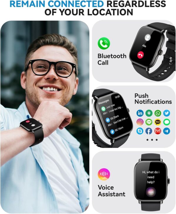 Smart Watch for Women Men- Answer/Make Call, 2025 IP68 Waterproof Fitness Step Sleep Tracker Watch with Monitor Activity Counter Smartwatch for Andriod iPhone iOS Samsung Compatible - Image 2