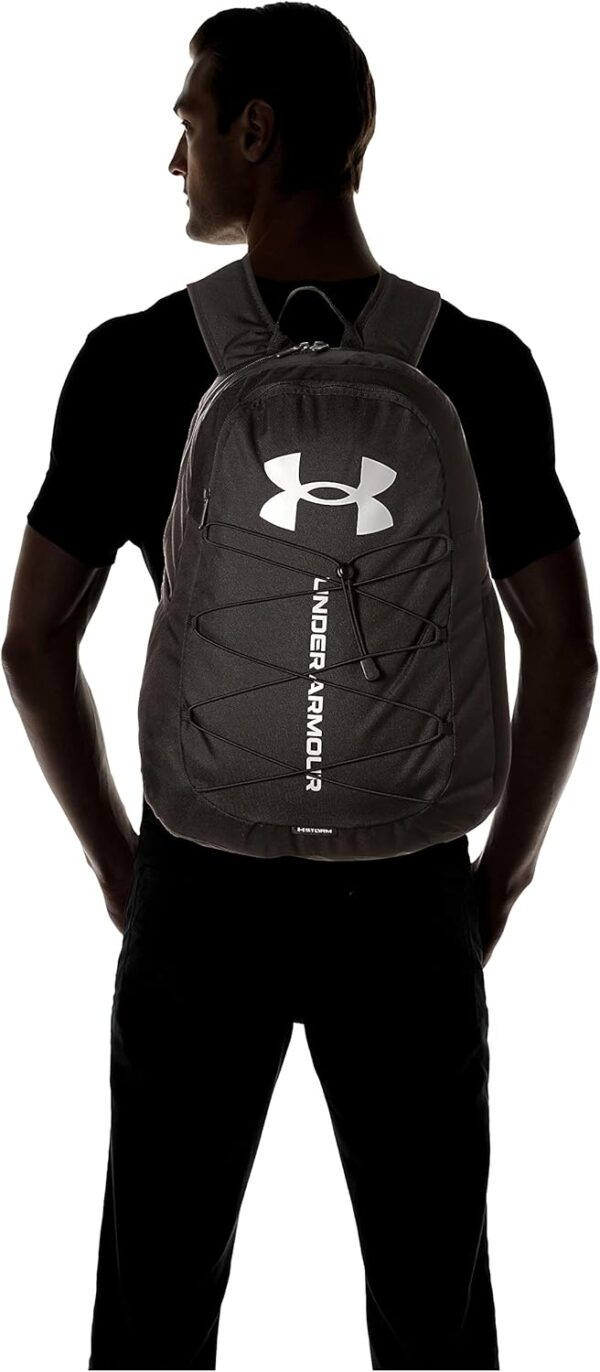 Under Armour Unisex-Adult Hustle Sport Backpack , Black (001)/Silver , One Size Fits All - Image 3