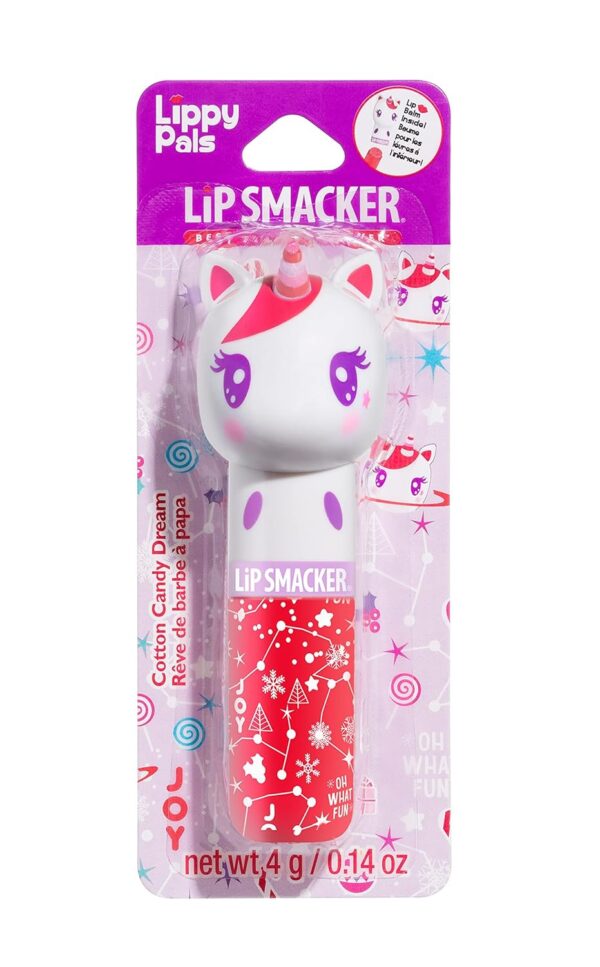 Lip Smacker Lippy Pals Unicorn Holiday, Flavored Moisturizing & Smoothing Soft Shine Lip Balm, Hydrating & Protecting Fun Tasty Flavors, Cruelty-Free & Vegan - Cotton Candy Dream - Image 4