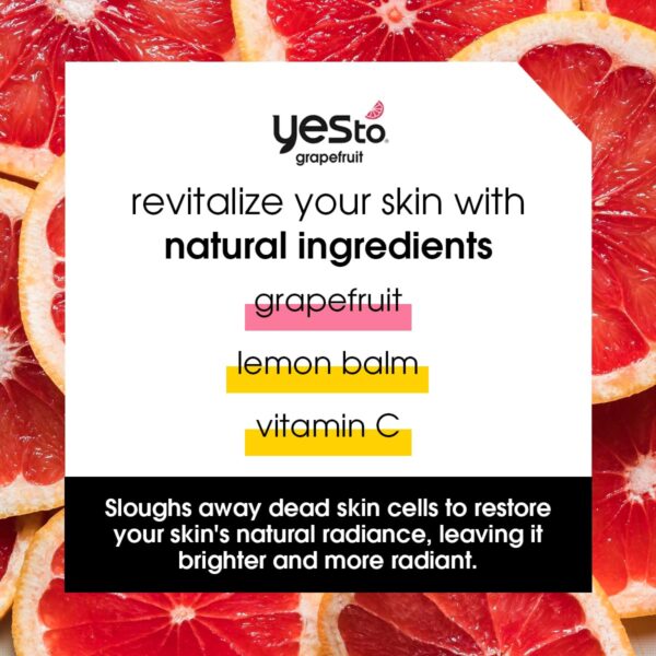 Yes To Grapefruit Daily Facial Scrub & Cleanser, Exfoliating & Restoring Cleanser That Enhances Skins Radiance, With Antioxidants, Lemon Balm Extract, & Vitamin C, Natural, Vegan & Cruelty Free, 4 Oz - Image 2