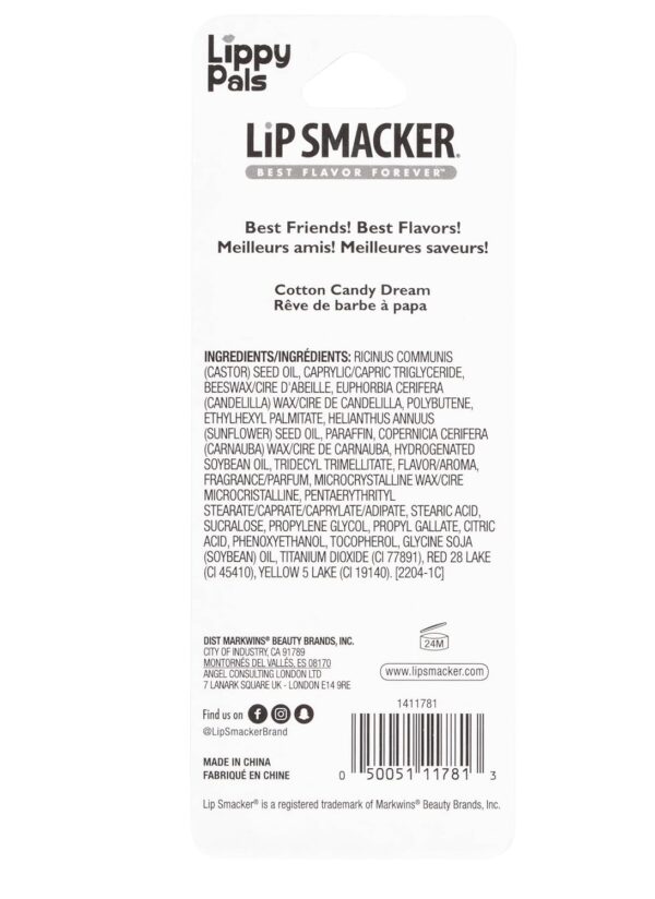 Lip Smacker Lippy Pals Unicorn Holiday, Flavored Moisturizing & Smoothing Soft Shine Lip Balm, Hydrating & Protecting Fun Tasty Flavors, Cruelty-Free & Vegan - Cotton Candy Dream - Image 6