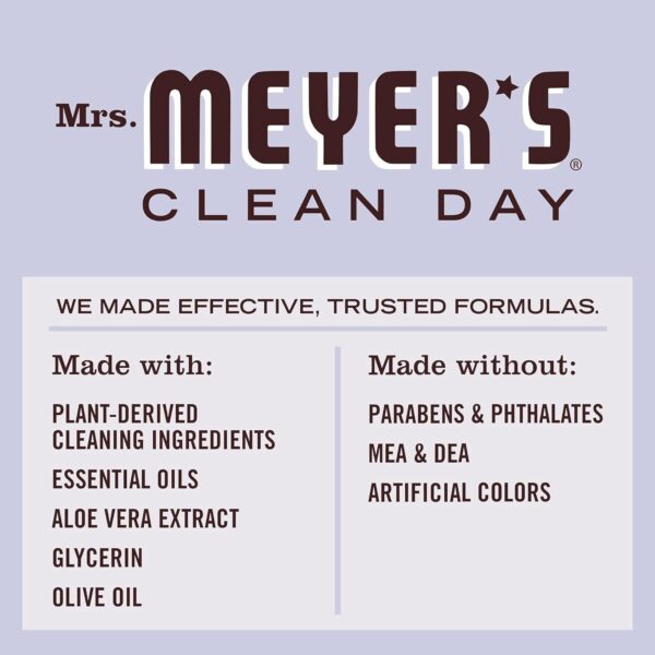 MRS. MEYER\'S CLEAN DAY Liquid Hand Soap Refill, Cruelty Free and Biodegradable Formula, Lavender Scent, 33 Fl Oz (Pack of 1) - Image 5