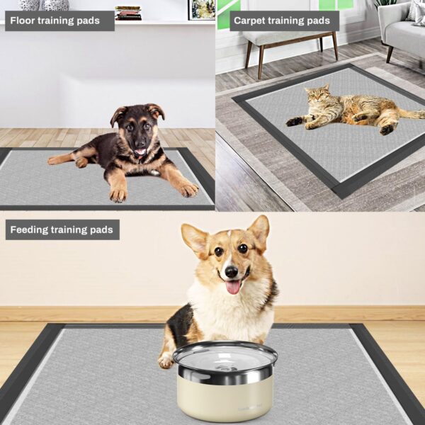 Charcoal Puppy Pads 28x34 Inches Extra Large Dog Pee Pads Odor-Control & Leak-Proof Disposable Pet Training Black New Edge-Wrapping Thicken Potty Pad for Dogs, Cats, Rabbits (30 Pieces) - Image 6