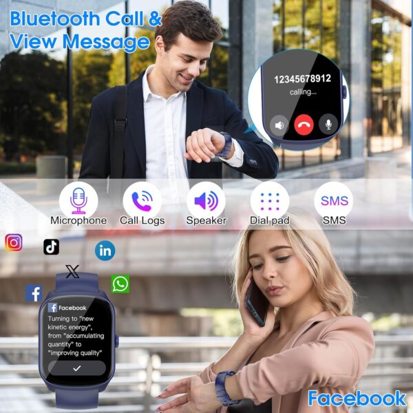 Smart Watch for Men Women (Dial/Answer Calls), 1.95 - Image 2