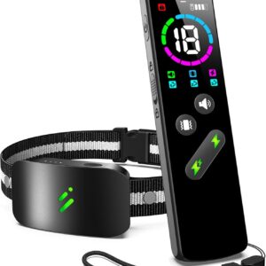 Dog Shock Collar with 10 Levels Beep, 2680FT 4 Modes Electric Dog Training Collar with Remote, Waterproof E Collar Dog Shocker for Large Medium Dogs (8-120Lbs) Black