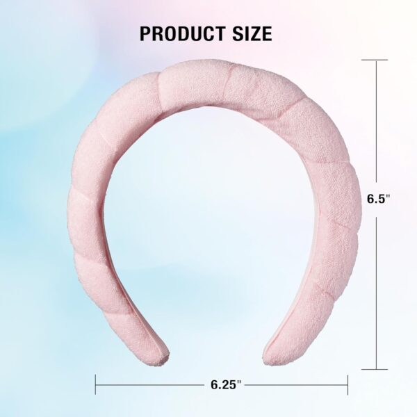 Conair Spa Makeup and Face Washing Headband - Bubble Design - Pink - Image 5