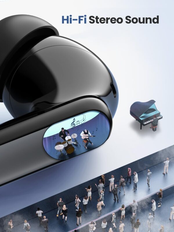 Wireless Earbuds Bluetooth Headphones 50H Playtime Ear Buds, Active Noise Cancelling, IPX7 Waterproof, HD Stereo Sound with Mic, for Sports/Gym (Black) - Image 5