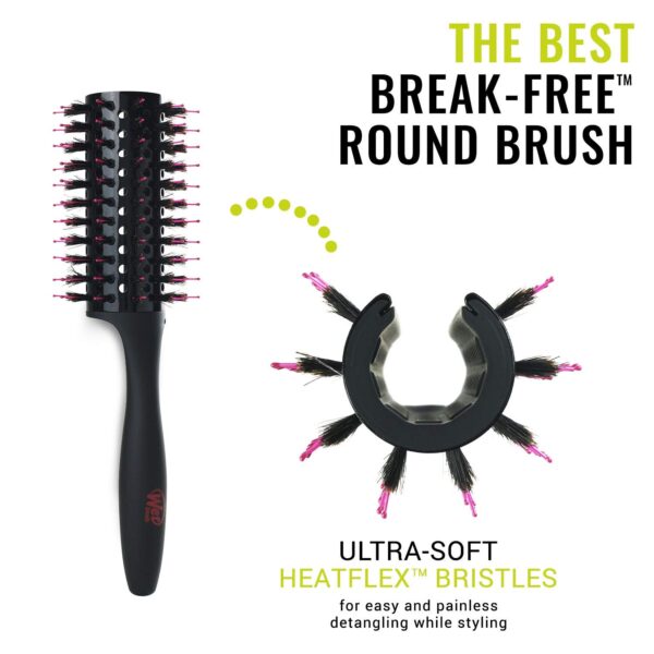 Wet Brush Straighten & Style Round Brush - for All Hair Types - A Perfect Blow Out with Less Pain, Effort and Breakage - Open Barrel Design For High Speed Drying In Less Time, Black - Image 3