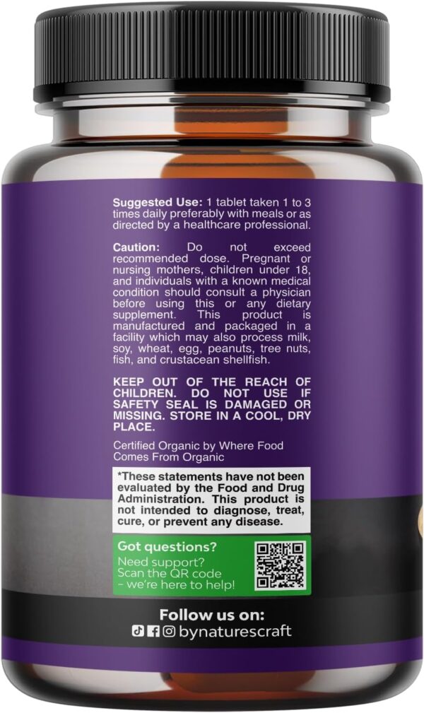 Natures Craft High Strength Organic Ashwagandha Supplements - Calm Mood Support Ashwagandha with Black Pepper for Enhanced Absorption - Vegan and Non-GMO (30 Tablets) - Image 2