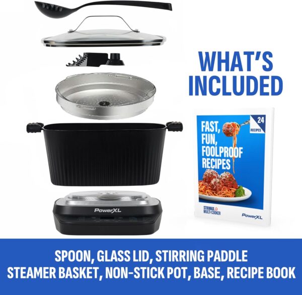 STIRMAX PLUS 7.5 Quart Digital Multi-Cooker with Automatic Paddle to Stir and Shred, 9 in 1 programmable presets to Sauté, Sear, and Brown Food Before Simmering – Accessories & Cookbook Included - Image 6