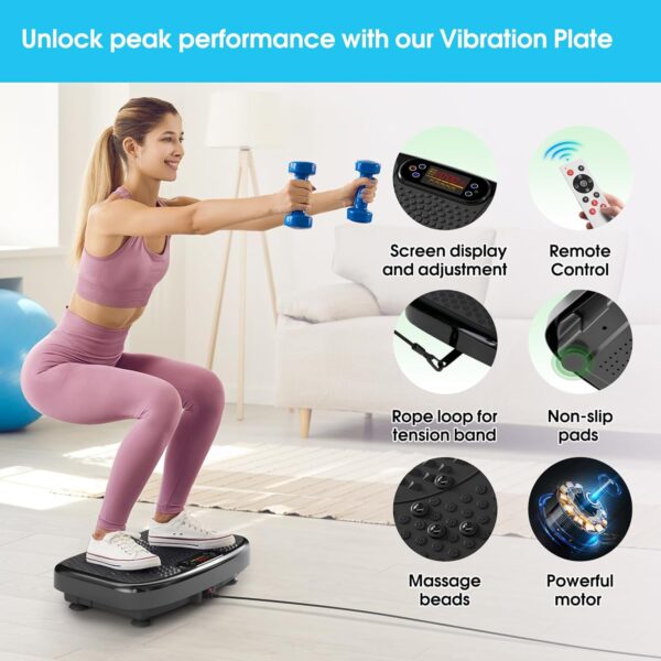 Vibration Plate Exercise Machine for Lymphatic Drainage Weight Loss,SoftGym Power Vibration Plate 300-400 Lbs Capacity Full Whole Body Workout Vibration Platform,Waver Vibration Plate for Home Fitness - Image 3