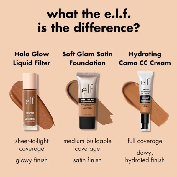 e.l.f. Soft Glam Foundation, Medium Coverage, Long-Lasting & Buildable Foundation For A Smooth, Satin Finish, Vegan & Cruelty-Free, 44 Tan Cool - Image 5