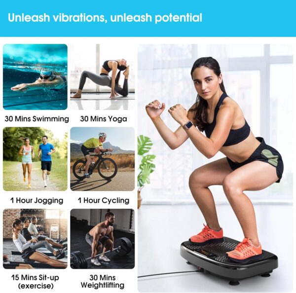 Vibration Plate Exercise Machine for Lymphatic Drainage Weight Loss,SoftGym Power Vibration Plate 300-400 Lbs Capacity Full Whole Body Workout Vibration Platform,Waver Vibration Plate for Home Fitness - Image 4