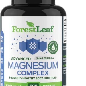ForestLeaf Magnesium Complex 500mg - Magnesium 500mg Capsules - Magnesium Supplement 500 mg - Magnesium for Sleep, Magnesium for Constipation - Magnesium Supplement for Women (120 Ct)