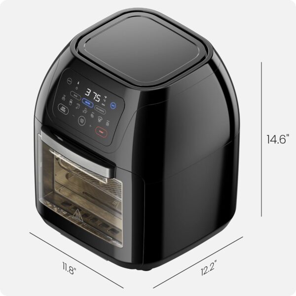 CHEFMAN Multifunctional Digital Air Fryer+ Rotisserie, Dehydrator, Convection Oven, 17 Touch Screen Presets Fry, Roast, Dehydrate, Bake, XL 10L Family Size, Auto Shutoff, Large Easy-View Window, Black - Image 2