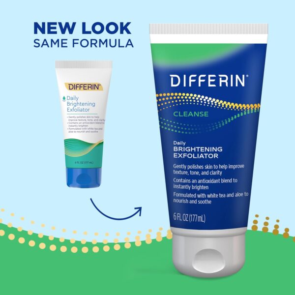 Differin Face Scrub Daily Brightening Exfoliator, Improves Tone and Texture for Acne Prone Skin, Green, 6 Fl Oz (Packaging May Vary) - Image 3