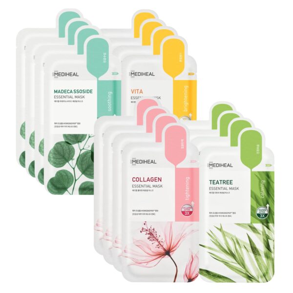 Mediheal Sheet Mask Essential HERO 6 pack (Tea Tree, Madecassoside, Vita)| Korean Skincare Facial Sheet Mask Combo Moisturizing, Soothing and for Blemishes - Image 5