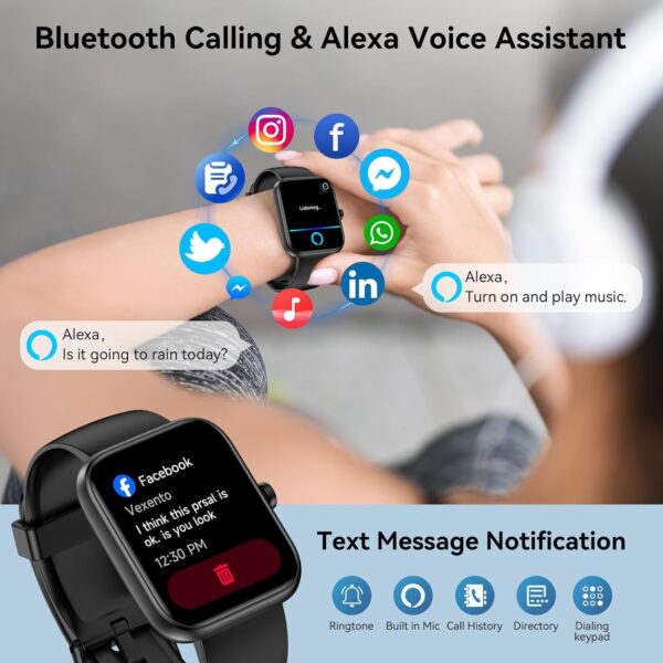 Smart Watch for Men Women, Alexa Built-in Fitness Tracker with Call Function & 1.83 - Image 2